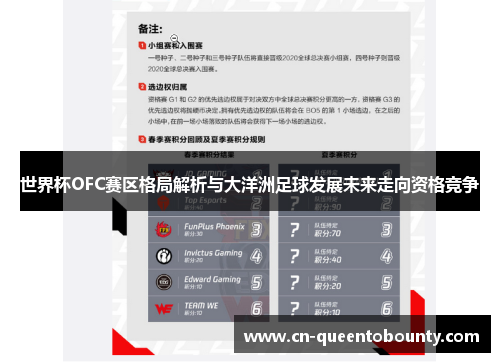 世界杯OFC赛区格局解析与大洋洲足球发展未来走向资格竞争